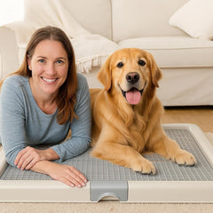Large Dog Potty Tray Training Seat | Dog Toilet Pee Tray | Pee Pads for Dogs | Puppy Pee for Indoor & Outdoor Use | Keep Paws, Floor Clean & Portable