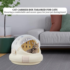 Cat Carrier | Spacious Pet Carrier for Dog & Cats with Safety lock, Handle & Ventilation Holes | Cat Travel Carrier for Outdoor Use with Transparent Design | Easy to Clean