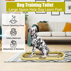 Dog toilet with Sturdy iron mesh, Carrying handle, and Litter scoop, Detachable indoor trainer for medium to large dogs, Flat dog toilet, Ideal for indoor & outdoor use 65 cm, Easy to clean