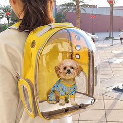 Pet backpack, Transparent breathable portable carrying bag, Airline-approved for cats and small dogs, Pet carrier designed for Travel, Hiking, and shopping outdoor
