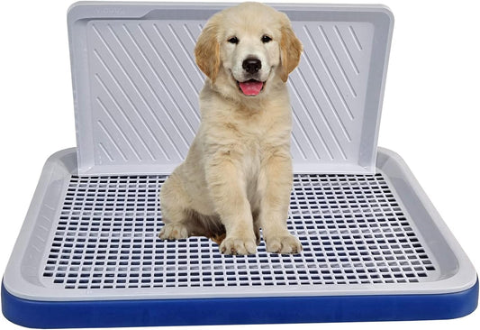 Dog training toilet for small dogs, Durable plastic puppy training tray with Protection wall, Detachable design, and Non-slip foot, Keeps paws dry and floor clean, Indoor & outdoor 51 cm