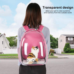 Pet backpack, Transparent breathable portable carrying bag, Airline-approved for cats and small dogs, Pet carrier designed for Travel, Hiking, and shopping outdoor