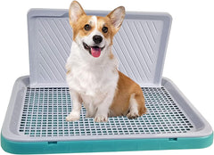 Dog training toilet for small dogs, Durable plastic puppy training tray with Protection wall, Detachable design, and Non-slip foot, Keeps paws dry and floor clean, Indoor & outdoor 51 cm