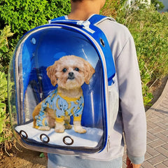 Pet backpack, Transparent breathable portable carrying bag, Airline-approved for cats and small dogs, Pet carrier designed for Travel, Hiking, and shopping outdoor