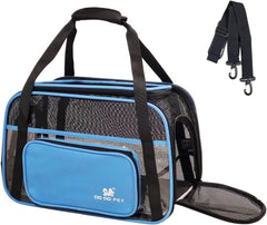 Cat Carrier Bag | Pet Travel Carrier for Dog & Cats with Top Sided Open | Handle & Breathable Mesh, Soft-Sided with Shoulder Strap | Comfortable Mat & Durable Dog Carrier (40cm)