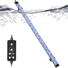 Submersible LED Aquarium Light, 24W 26.8 in 24/7 Mode Fish Tank Light with 5 Rows Beads, withTimer 9 Colors and Adjustable Brightness, Full Spectrum IP68 Waterproof Light for Fish Tank 28-54 in