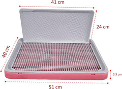 Dog training toilet for small dogs, Durable plastic puppy training tray with Protection wall, Detachable design, and Non-slip foot, Keeps paws dry and floor clean, Indoor & outdoor 51 cm