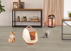 Fully-enclosed cat litter box with Portable handel, Flip cover entrance, Litter scoop, and Detachable design, Durable plastic cat toilet, Ideal for indoor/outdoor use, Easy to clean 38 cm
