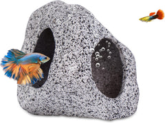 Aquarium Decorations Cave Betta Fish Tank Accessories Rock Cave Decor for Shrimp Cichlid Hiding Breeding Small Fish Bowl Hide Decoration Betta Toys Hideout Stones House(Medium)