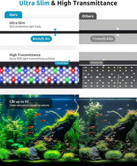 Aquarium Light, 24/7 Custom Timer, Power-Off Memory, 7-Row LED 24-30in Full Spectrum Fish Tank Light, 8 Colors, 20 Brightness, Day&Night Cycle, Adjustable Mount for Freshwater Plant Growth