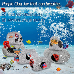 Aquarium Decorations Cave Betta Fish Tank Accessories Rock Cave Decor for Shrimp Cichlid Hiding Breeding Small Fish Bowl Hide Decoration Betta Toys Hideout Stones House(Medium)