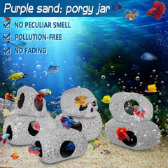 Aquarium Decorations Cave Betta Fish Tank Accessories Rock Cave Decor for Shrimp Cichlid Hiding Breeding Small Fish Bowl Hide Decoration Betta Toys Hideout Stones House(Medium)