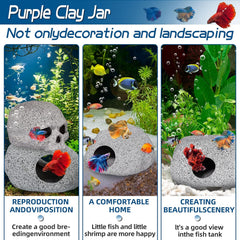 Aquarium Decorations Cave Betta Fish Tank Accessories Rock Cave Decor for Shrimp Cichlid Hiding Breeding Small Fish Bowl Hide Decoration Betta Toys Hideout Stones House(Medium)