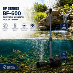 BF Series Pond Aeration Pump, High-Flow Pond Pump for Koi Ponds, Fish Ponds & Water Features, Energy-Efficient Air Circulation Pump with 3 Size Options