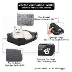 Pet bed with Soft plush, Low entry, Portable and Lightweight, 53 cm Cozy indoor lounger for puppies and kitten, Pet cushion with Raised sides, Comfortable, Warm, Washable & Breathable Pet Sofa