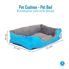 Pet bed with Soft plush, Low entry, Portable and Lightweight, 53 cm Cozy indoor lounger for puppies and kitten, Pet cushion with Raised sides, Comfortable, Warm, Washable & Breathable Pet Sofa