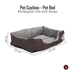 Pet bed with Soft plush, Low entry, Portable and Lightweight, 53 cm Cozy indoor lounger for puppies and kitten, Pet cushion with Raised sides, Comfortable, Warm, Washable & Breathable Pet Sofa