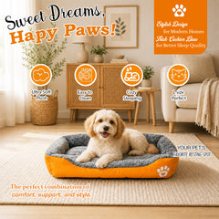 Pet bed with Soft plush, Low entry, Portable and Lightweight, 73 cm Cozy indoor lounger for small Dogs and Cats, Pet cushion with Raised sides, Comfortable, Warm, Washable & Breathable Pet Sofa
