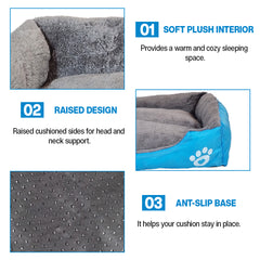 Orthopedic dog bed for Medium dogs, Soft plush pet sofa bed with Raised bolsters design, Soft plush surface, and Non-slip bottom, Comfortable calming puppy cushion, Easy to clean, 80 cm (XL)
