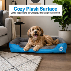 Orthopedic dog bed for Medium dogs, Soft plush pet sofa bed with Raised bolsters design, Soft plush surface, and Non-slip bottom, Comfortable calming puppy cushion, Easy to clean, 80 cm (XL)