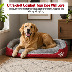 Dog bed with Raised bolster sides, Soft plush interior, and Non-slip bottom, Orthopedic dog bed for Medium & Large dogs, durable, comfortable dog sleeping bed, (XX-Large)