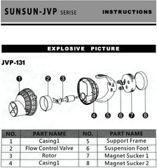 SUNSUN JVP-131 Wave Maker, Aquarium Circulation Pump for Freshwater & Marine Tanks, Powerful Water Flow.