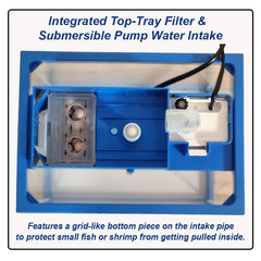 Blue House-Shaped Small Fish Tank Kit - 7.5L Mini Desktop Aquarium with Built-in Filter Pump and LED Light Roof, Clear Glass Nano Tank for Betta Fish, Guppies, and Office Desktops