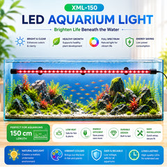 LED Aquarium Light for Fish Tanks, Multicolor LED Aquarium Lighting with Remote Control, Adjustable Mounting with Suction Cups, 3 Size Options