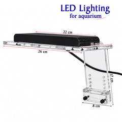 Aquarium LED Light, 2 x 10W Full Spectrum Fish Tank Light with Bluetooth App Control, Adjustable Light Intensity, High Brightness, Waterproof IPX4, Acrylic Mounting Bracket for Freshwater, Reef and Planted Tanks