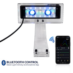 Aquarium LED Light, 2 x 10W Full Spectrum Fish Tank Light with Bluetooth App Control, Adjustable Light Intensity, High Brightness, Waterproof IPX4, Acrylic Mounting Bracket for Freshwater, Reef and Planted Tanks