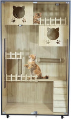 EB-900 WOODEN CAT VILLA (BEIGE)