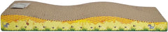 Cat scratcher pad with Wave design, Recyclable cardboard, Suitable for Cats to Rest, Grind claws and Play with Scratch box, Corrugated scratching board with Fun and Attractive, 44.5 cm (Yellow/Blue)