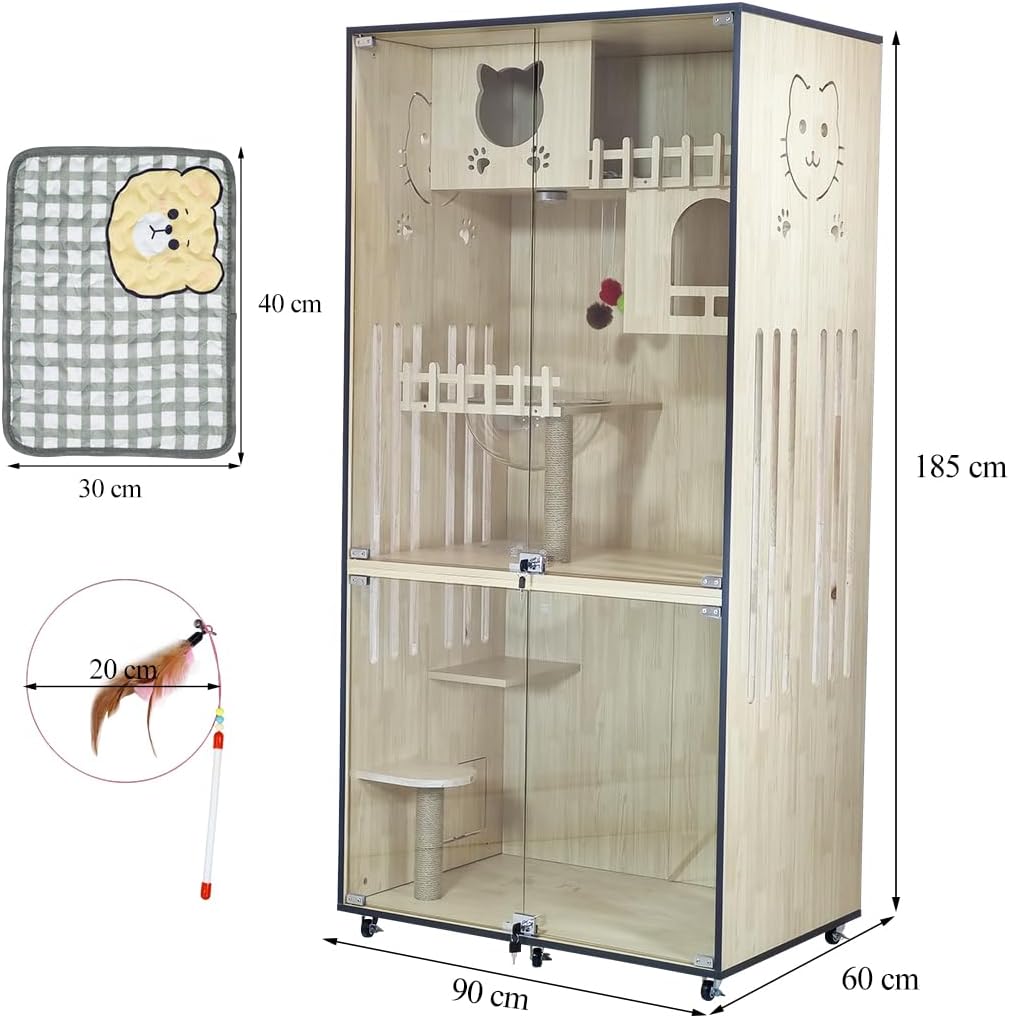 WOODEN CAT VILLA (B-10) BEIGE