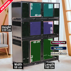 Heavy Duty Pet Cage with Divider Panels, Stackable Indoor Kennel for Multiple Pets, Ventilated & Chew Proof