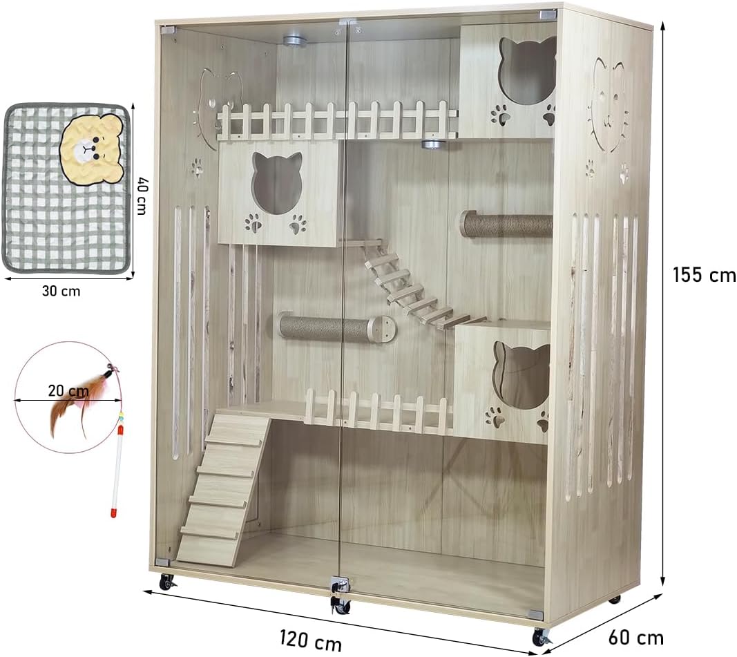 N120 WOODEN CAT VILLA