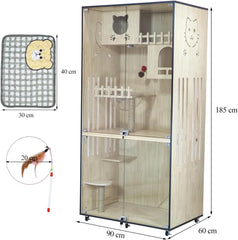 WOODEN CAT VILLA (B-10) BEIGE