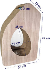 Cat Scratcher - Cat Scratching Post with Interactive Bell Ball Toy - Cat Tunnel, Catnip and Durable Corrugated Cardboard, Wear-Resistant - Cat Scratching Board for Indoor Cats & Kittens (Beige, 55 cm)
