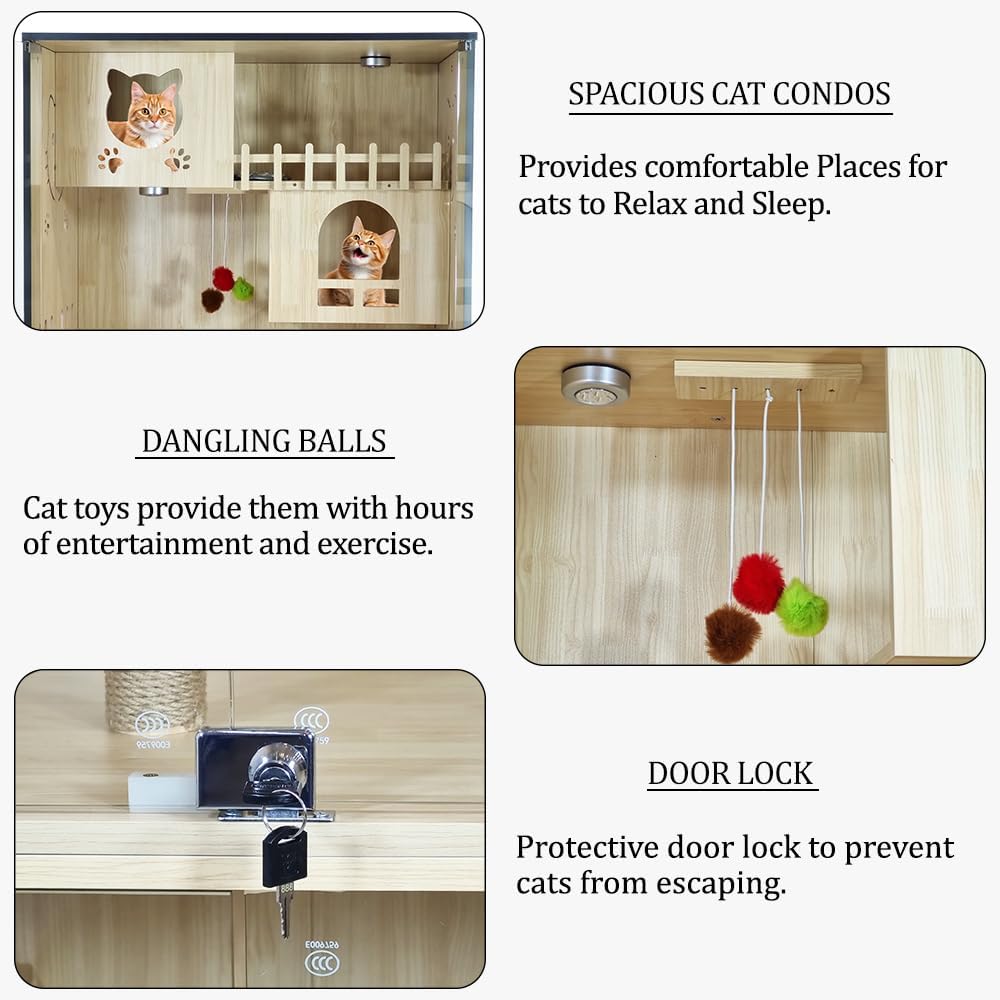 WOODEN CAT VILLA (B-10) BEIGE