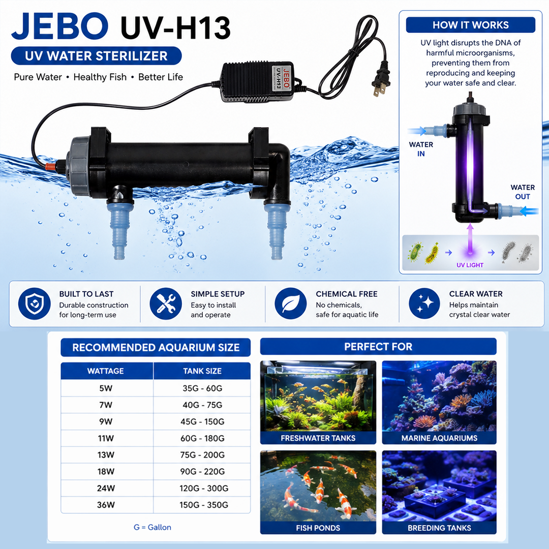 JEBO WATER STERILIZER UV-H13/UV-H24/UV-H36