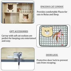 WOODEN CAT VILLA (EB-900) BEIGE