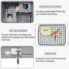WOODEN CAT VILLA (F-90) GREY