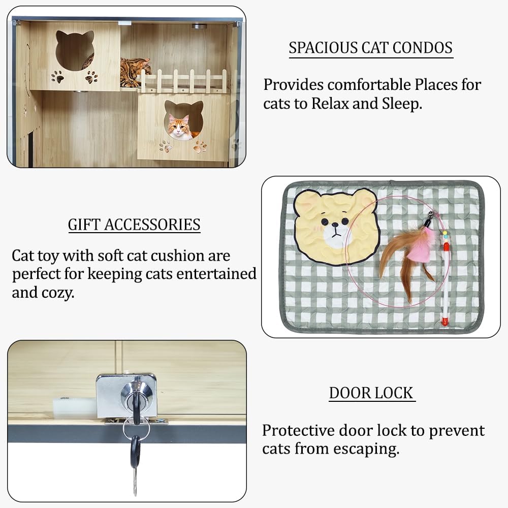 EB-900 WOODEN CAT VILLA (BEIGE)