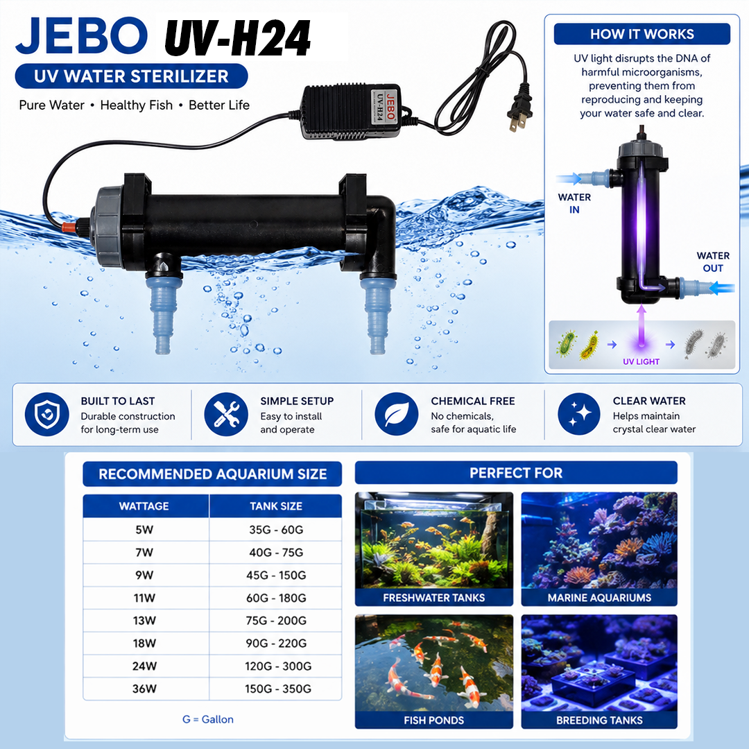JEBO WATER STERILIZER UV-H13/UV-H24/UV-H36