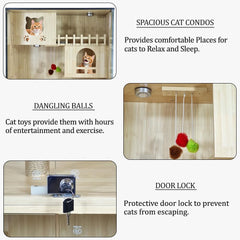 WOODEN CAT VILLA (B-10) BEIGE