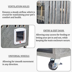 WOODEN CAT VILLA (EB-90) GREY
