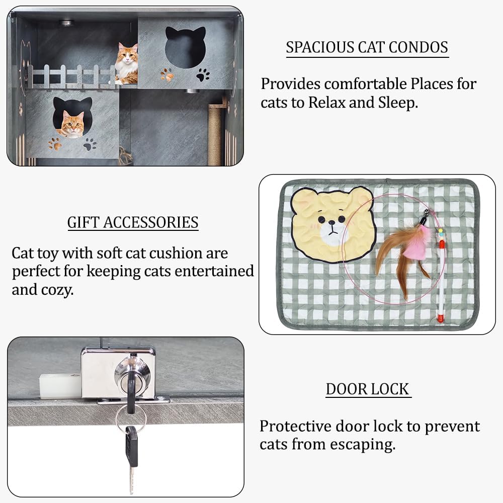 F-90 WOODEN CAT VILLA (GREY)
