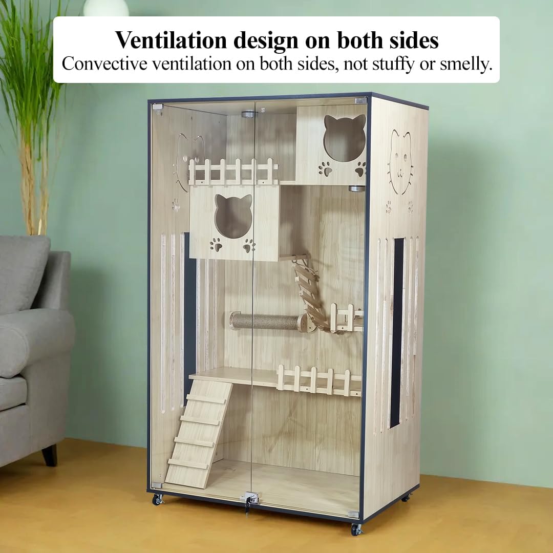 FB-90 WOODEN CAT VILLA (BEIGE)