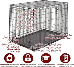 Dog cage dog crate, for large and extra large size dog, large breed dog, outdoor indoor, foldable, easy for carry travel, can open from 2 sides, with tray, dimension 121x74xH81 cm (48 inch size)