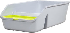Semi-enclosed cat litter box for Kittens and Adult cats, Durable plastic cat toilet with Splash-proof design, built-in litter scoop, and Low entrance, Easy to clean 49 cm