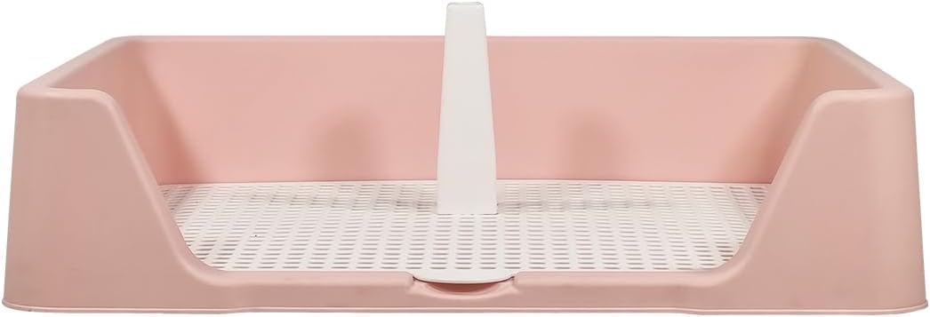 Pet dog toilet for medium-large breeds, Durable plastic dog tray with Column design, Raised fence, and Detachable grid design, Leak-proof dog potty tray, Ideal for indoor & outdoor 50 cm